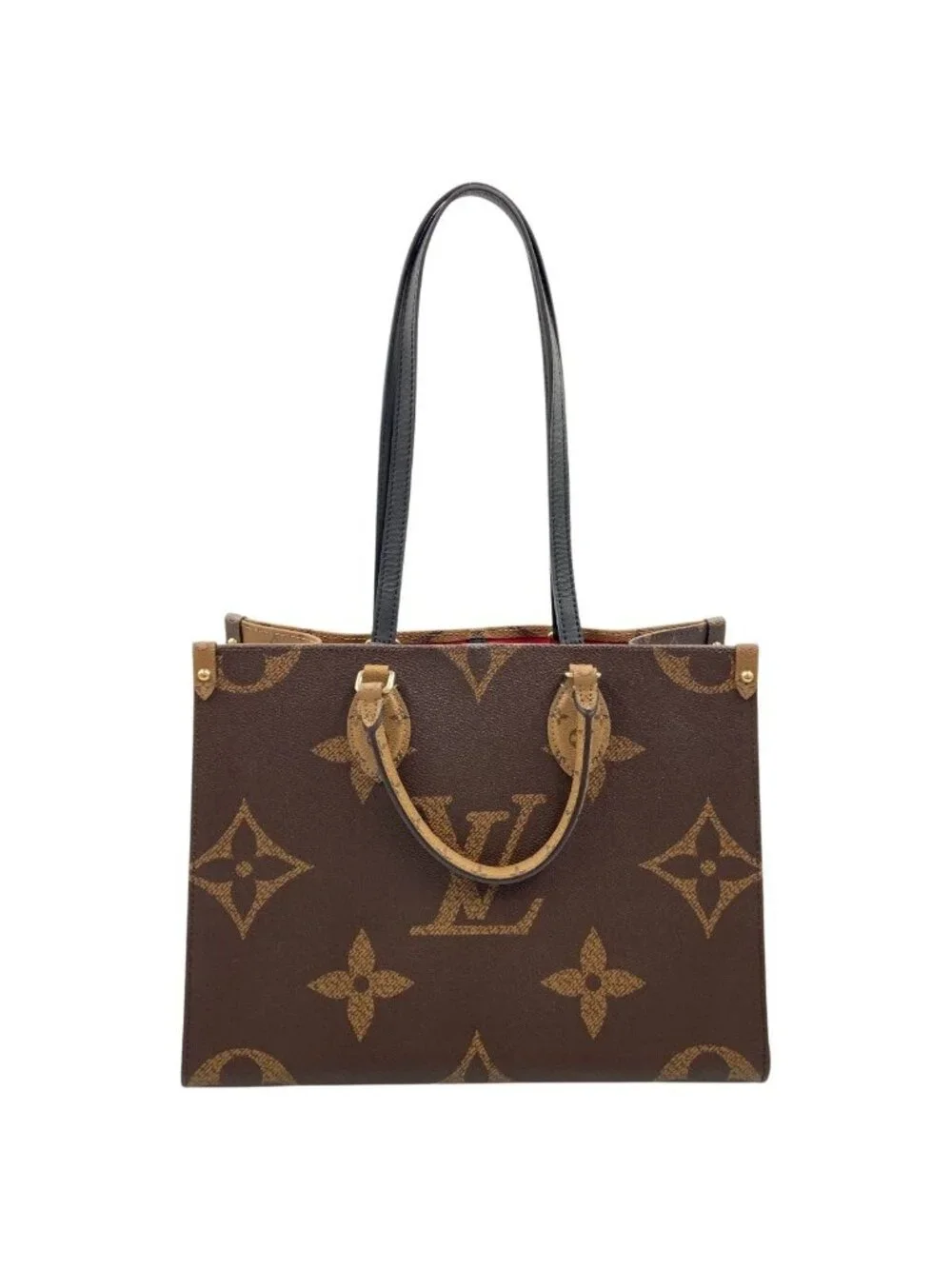 Louis Vuitton Monogram Giant on the Go MM 2-Way Bag Brown